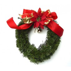 Christmas wreath with ribbon
